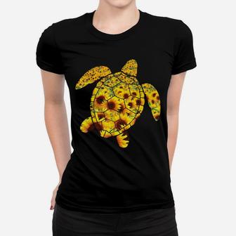 Sunflower Sea Turtle Family Members Beautiful Flower Summer Women T-shirt | Crazezy DE