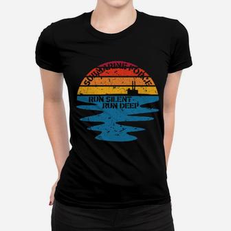Sunset Submarine Force Run Silent Distressed Women T-shirt - Monsterry AU