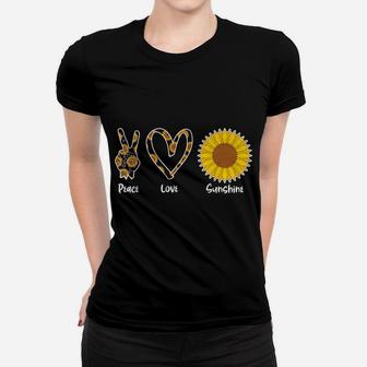 Sunshine Yellow Flower Hippie Florist Peace Love Sunflower Women T-shirt | Crazezy AU