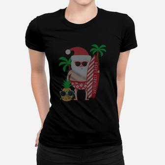 Surfing Santa Ugly Sweater Sweatshirt Xmas Gift For Him Men Women T-shirt | Crazezy