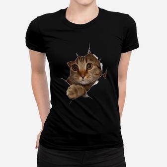 Sweet Kitten Torn Cloth - Funny Cat Lover Cat Owner Cat Lady Sweatshirt Women T-shirt | Crazezy
