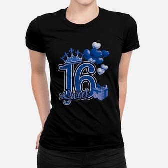 Sweet Sixteen Blue 16 Year Birthday Women T-shirt | Crazezy AU
