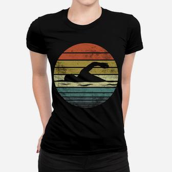 Swimmer Gifts Funny Retro Vintage Sunset Swim Coach Swimming Sweatshirt Women T-shirt | Crazezy AU