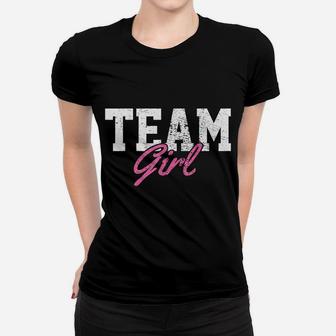 Team Girl Gender Reveal Party Vintage Women T-shirt | Crazezy
