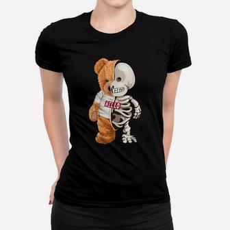 Tee Hello Bear Toy Half Skeleton Wildlife Animal Grizzly Women T-shirt | Crazezy