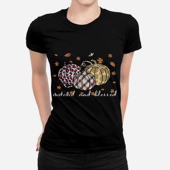 Thankful Grateful Blessed Shirt For Women Funny Christmas Women T-shirt | Crazezy