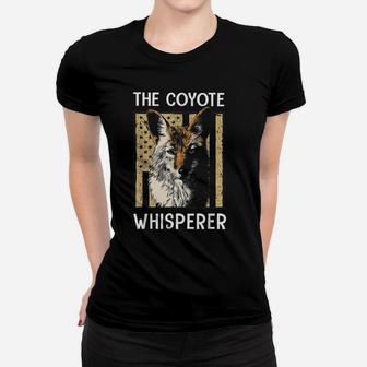 The Coyote Whisperer American Flag Women T-shirt | Crazezy