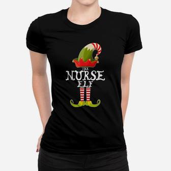 The Nurse Elf Funny Christmas Gift Matching Family Group Women T-shirt | Crazezy
