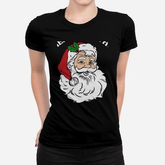 There's Some Hos In This House Funny Christmas Santa Claus Sweatshirt Women T-shirt | Crazezy UK