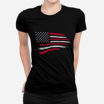 Thin Red Line Patriotic Firefighter Usa Flag Women T-shirt | Crazezy UK