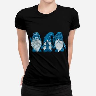 Three Gnomes In Blue Costume Christmas - Hanging With Gnomes Women T-shirt | Crazezy