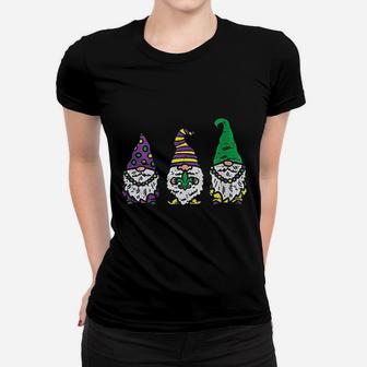 Three Nordic Gnomes Jester Beads Tomte Mardi Gras Carnival Women T-shirt - Thegiftio UK