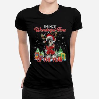 Tibetan Terrier Santa The Most Wonderful Time Of The Year Women T-shirt - Monsterry
