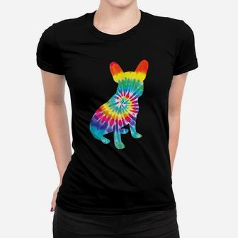 Tie Dye Dog Shirt Hippie French Bulldog Retro Puppy Gift Women T-shirt | Crazezy CA