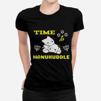 Time To Hanukuddle Hanukkah Cats Cuddling Cat Women T-shirt - Monsterry CA