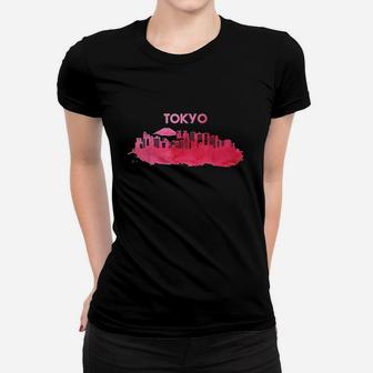 Tokyo Skyline Watercolor Japan Japanese Souvenir Women T-shirt | Crazezy