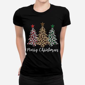 Tree Leopard Print For Women Gift Merry Christmas Holiday Women T-shirt | Crazezy CA