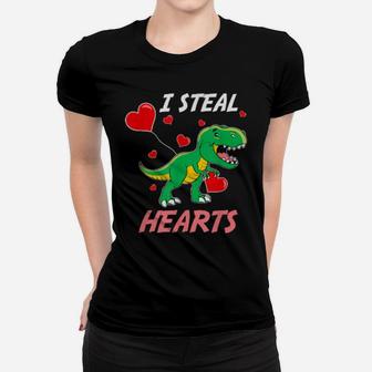 Trex I Steal Hearts Valentines Day Women T-shirt - Monsterry DE