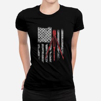 Tripod Survey Flag America Women T-shirt - Thegiftio UK