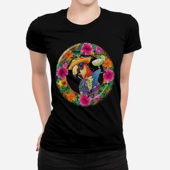 Tropical Parrot Margarita Cocktail Shirt Summer Flower Gift Women T-shirt | Crazezy