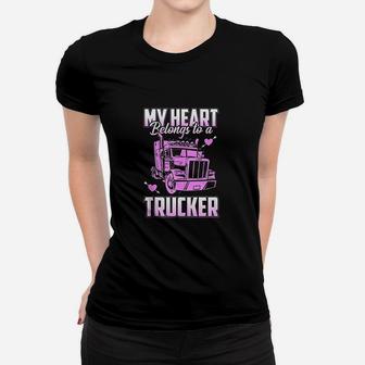 Trucker Wife Boyfriend Truck Driver Ladies Trucker Women T-shirt | Crazezy UK