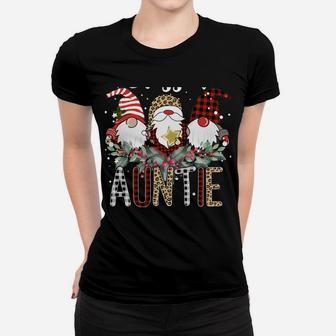 Tu Blessed Auntie Christmas Leopard Buffalo Plaid Gnome Women T-shirt | Crazezy UK