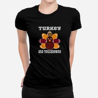 Turkey Touchdowns Football Thanksgiving Women T-shirt - Thegiftio UK