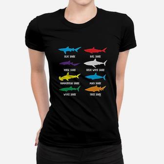 Types Of Sharks Great White Women T-shirt | Crazezy UK