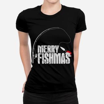 Ugly Merry Christmas Fishmas Funny Fishing Gift Shirt Women T-shirt | Crazezy
