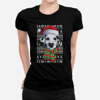 Ugly Sweater Christmas Dalmatian Dog Head Xmas Dalmatian Dog Sweatshirt Women T-shirt | Crazezy DE