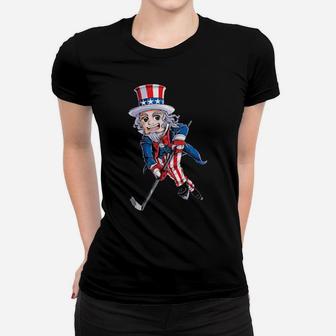 Uncle Sam 4Th Of July Hockey American Flag Women T-shirt - Monsterry