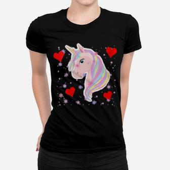 Unicorns Valentine Unicorn I Love You With Unicorns Women T-shirt - Monsterry CA