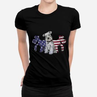 Unique Dog American Flag Women T-shirt | Crazezy UK