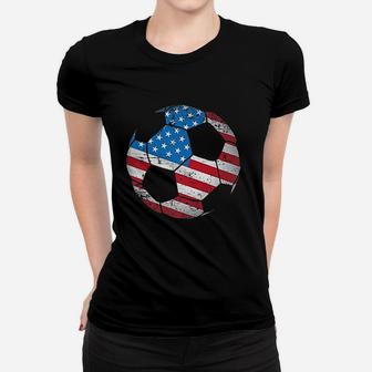 United States Soccer Ball Flag Jersey Usa Football Women T-shirt | Crazezy