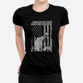 Us American Flag T-Shirt For US Army Veterans Red Line Women T-shirt | Crazezy
