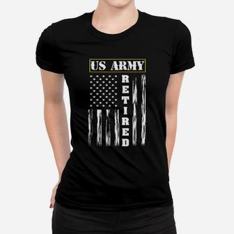 Us Army Retired - Distressed American Flag Tee Women T-shirt | Crazezy