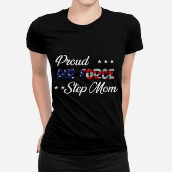 Us Flag Bold Proud Air Force Step Mom Women T-shirt | Crazezy