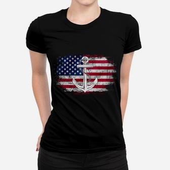 US Navy Proud Uncle With American Flag Gift Veteran Day Women T-shirt | Crazezy