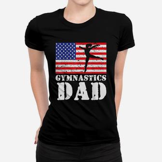 USA American Flag Gymnastics Dad Hobbie Gift Women T-shirt - Seseable