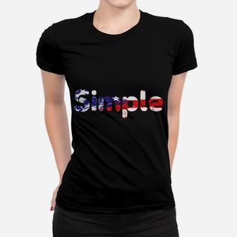 Usa Flag Inside Simple Text Women T-shirt | Crazezy
