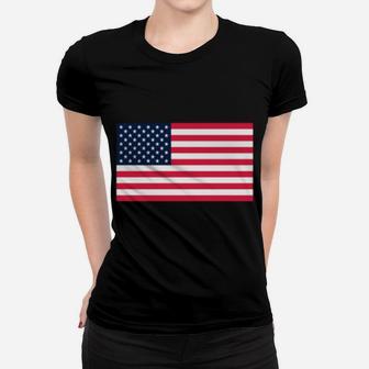 Usa United States Flag Vintage White Text Women T-shirt | Crazezy