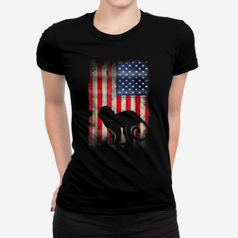Usa Vintage American Flag Funny Monkey T Shirt Women T-shirt | Crazezy UK