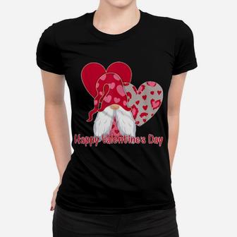 Valentine Gnome Leopard Heart Valentines Day Gnome Love Women T-shirt - Monsterry