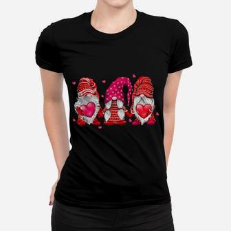 Valentine Gnomes Funny Red Gnomes Holding Valentines Hearts Women T-shirt - Monsterry DE