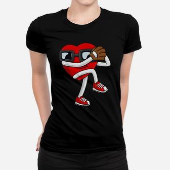 Valentines Day Heart Baseball Pitcher Funny Boys Girls Kids Women T-shirt | Crazezy DE