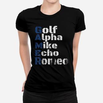 Veteran Gamer Distressed T Shirt Military Alphabet Gift Women T-shirt | Crazezy
