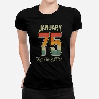 Vintage 45Th Birthday Gift January 1975 Sports Jersey Women T-shirt | Crazezy DE