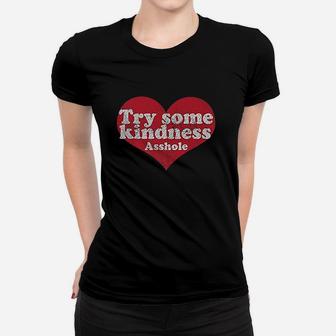 Vintage 70S Try Some Kindness Funny Heart Women T-shirt | Crazezy
