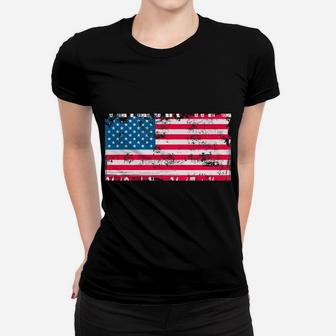 Vintage American Flag Us Military Family Veteran Wife Women T-shirt | Crazezy