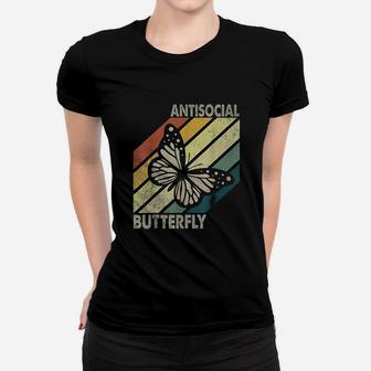 Vintage Antisocial Butterfly Women T-shirt | Crazezy